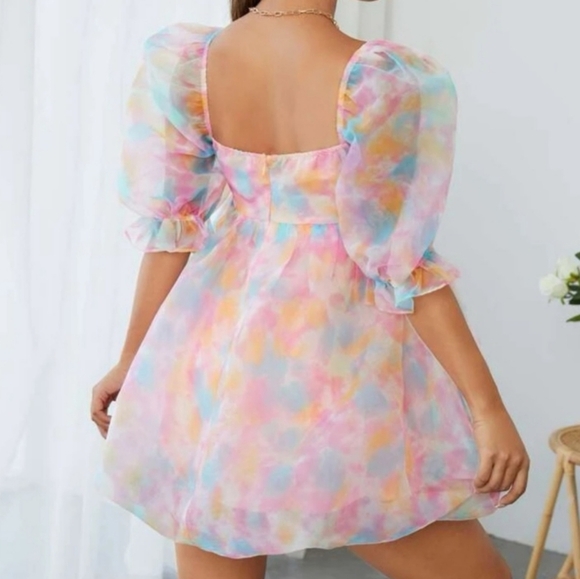 NWOT Shein Mini Puff Dress SzMedPetite - Picture 3 of 5